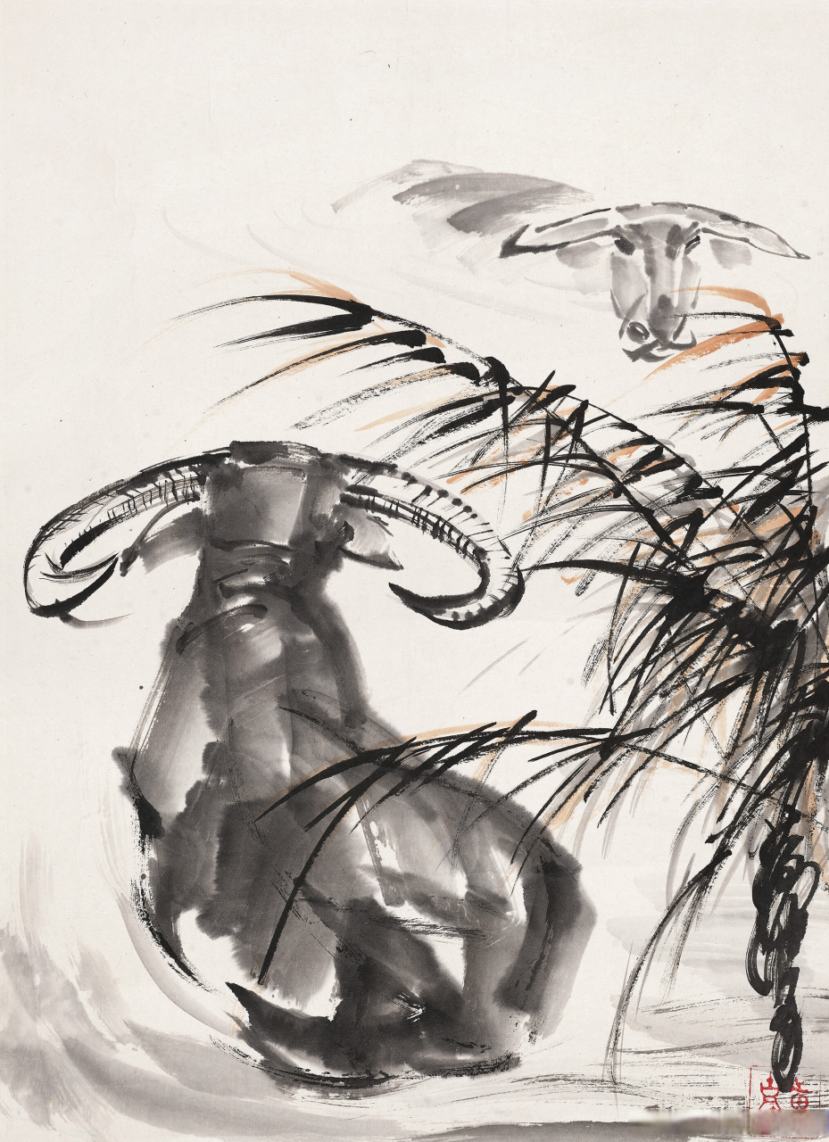 黄胄笔下的水牛