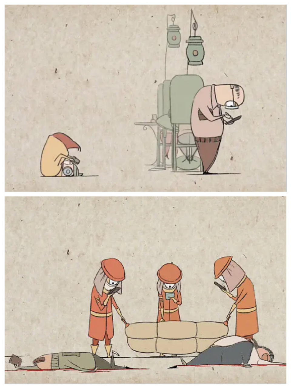 9部讽刺又现实的动画短片 11566《低头人生》(2015中国)3分钟 形