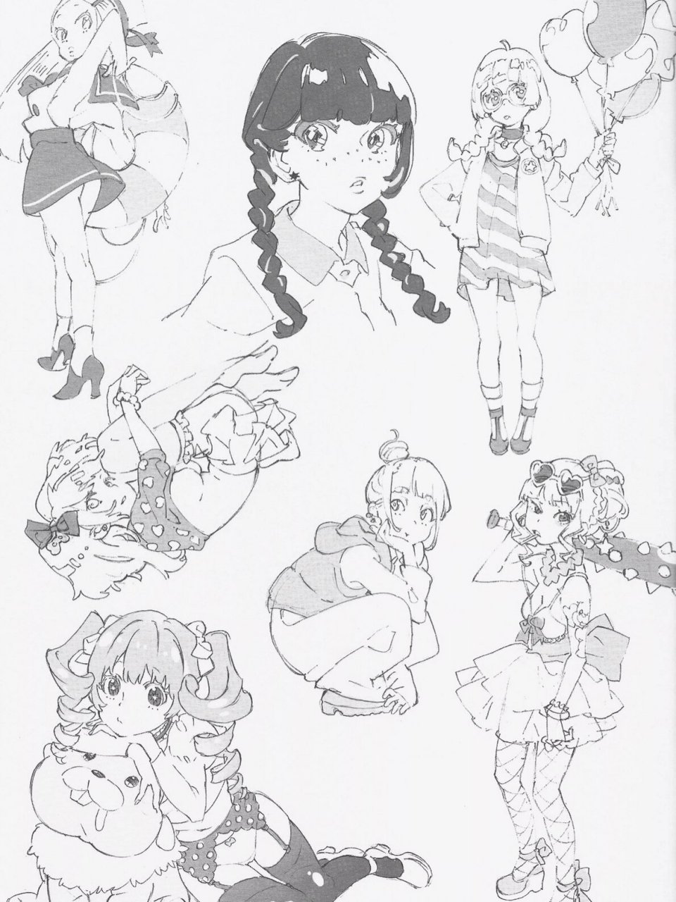 绘画参考|多角度人体表情与动态pose线稿 atmospheres sketchbook4