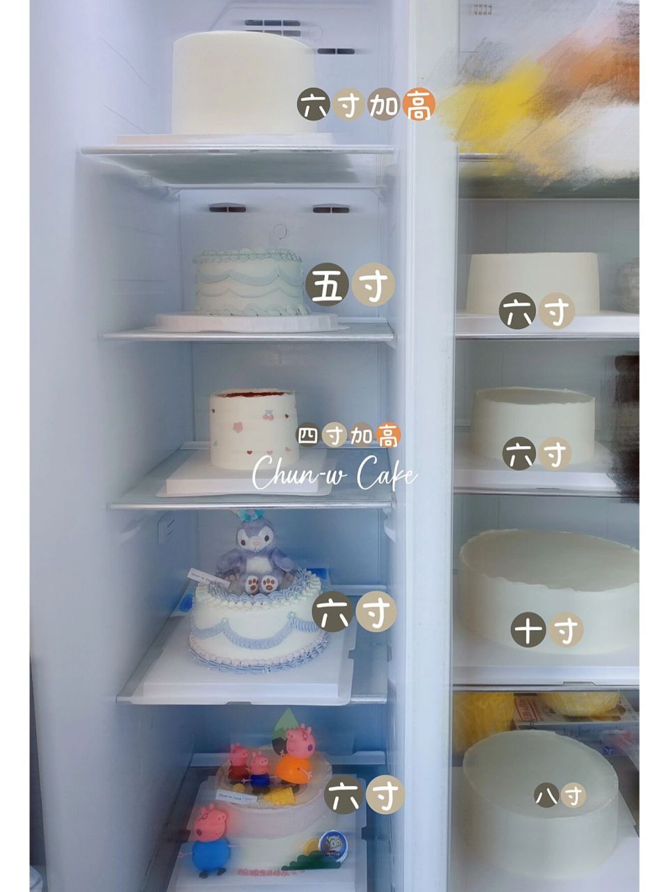 蛋糕尺寸参考 难得集齐4寸-12寸参考图 对尺寸没概念的可以参考下哈