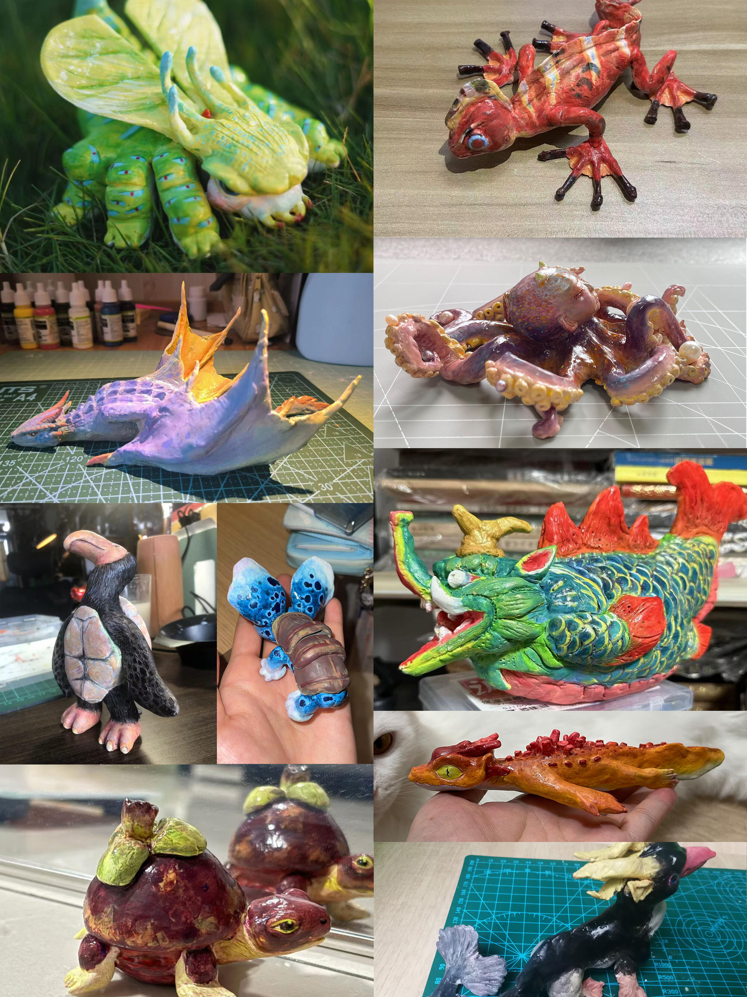 1期石塑粘土手作课学员毕业作品9478
