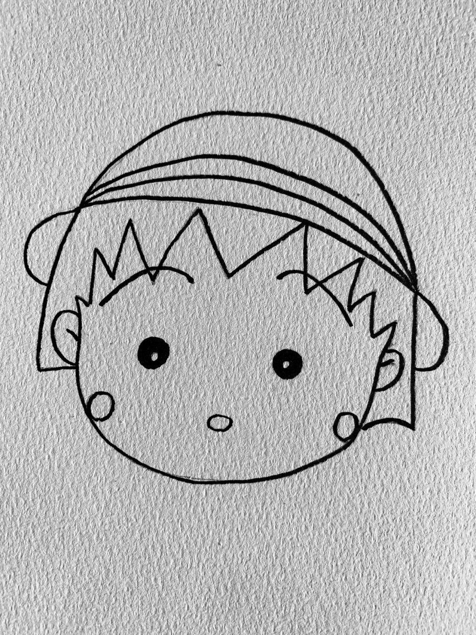 简笔画——樱桃小丸子(附过程) 可爱的樱桃小丸子#儿童简笔画# #简笔