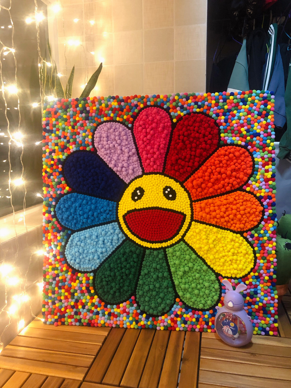 手工毛球画|大概是全网最后一朵太阳花了吧 太阳花真的太美了[期待]