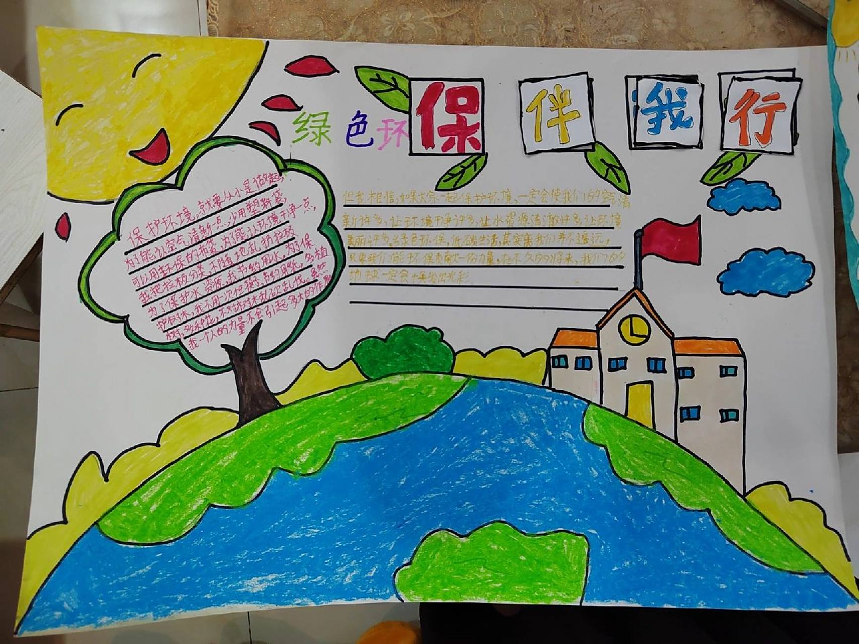 绿色环保手抄报 标题有点失误 记得按照学校的要求来