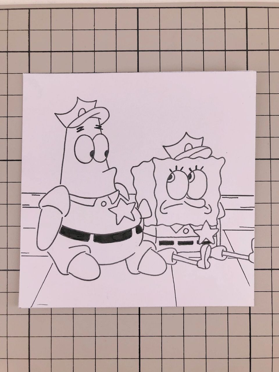 第242幅|海绵宝宝和派大星卡通画,附步骤图 马克笔:多乐绘128色