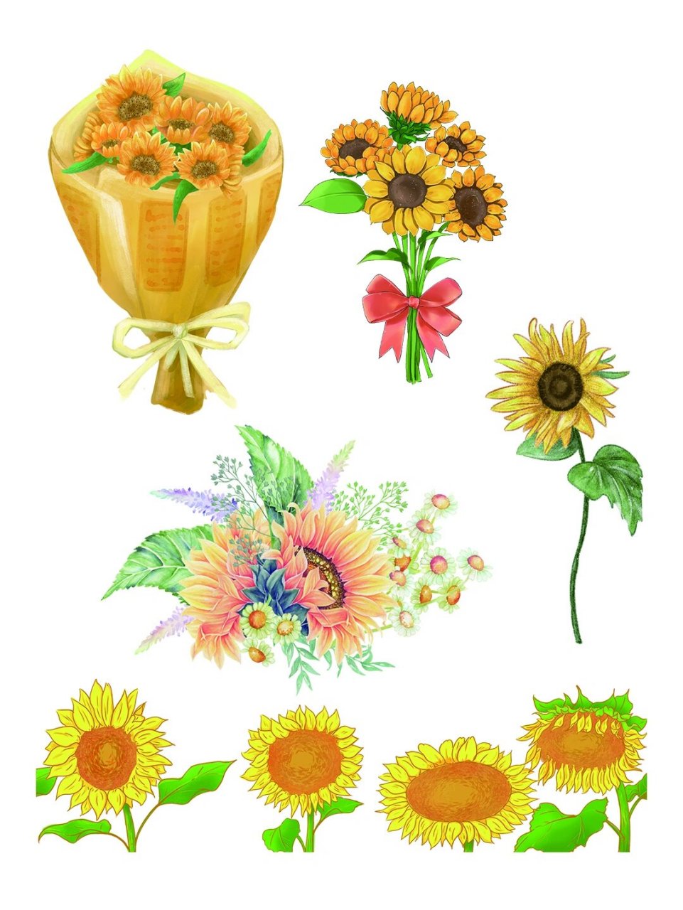 979797向日葵卡通免抠素材 979797向日葵花代表什么 97