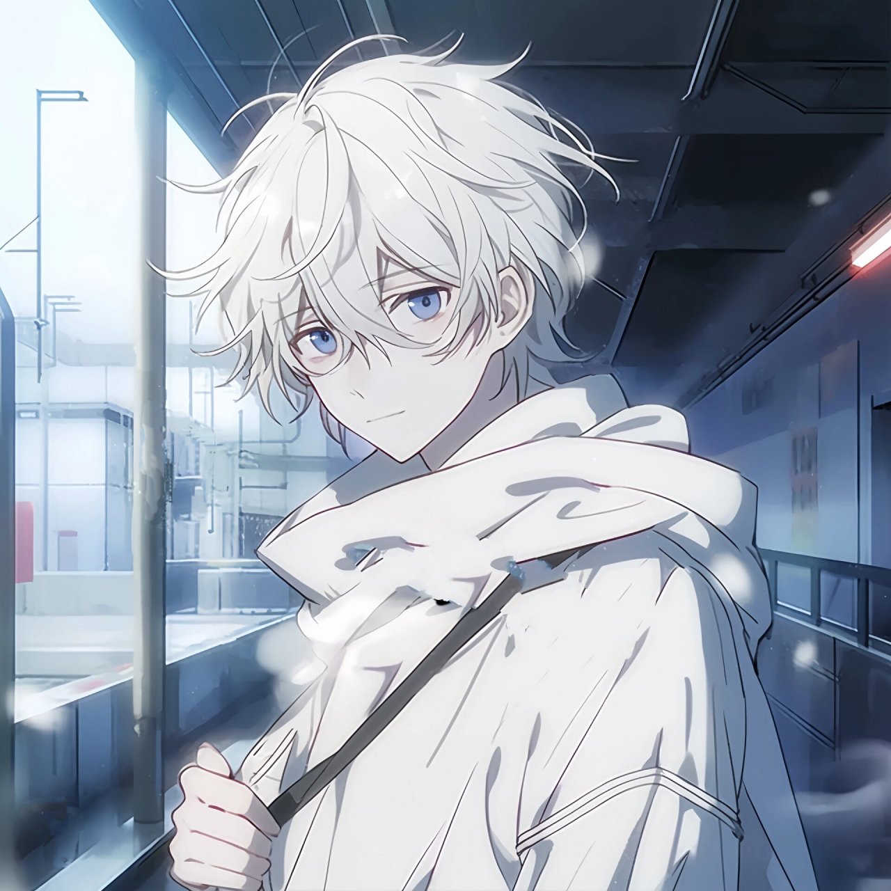 动漫头像|白发男头5.