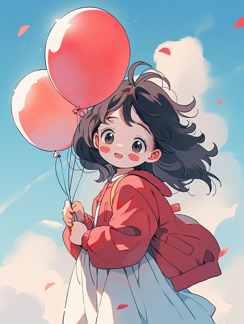 很阳光的女生头像|天空气球|可爱浪漫 分享一组超可爱女生拿气球头像