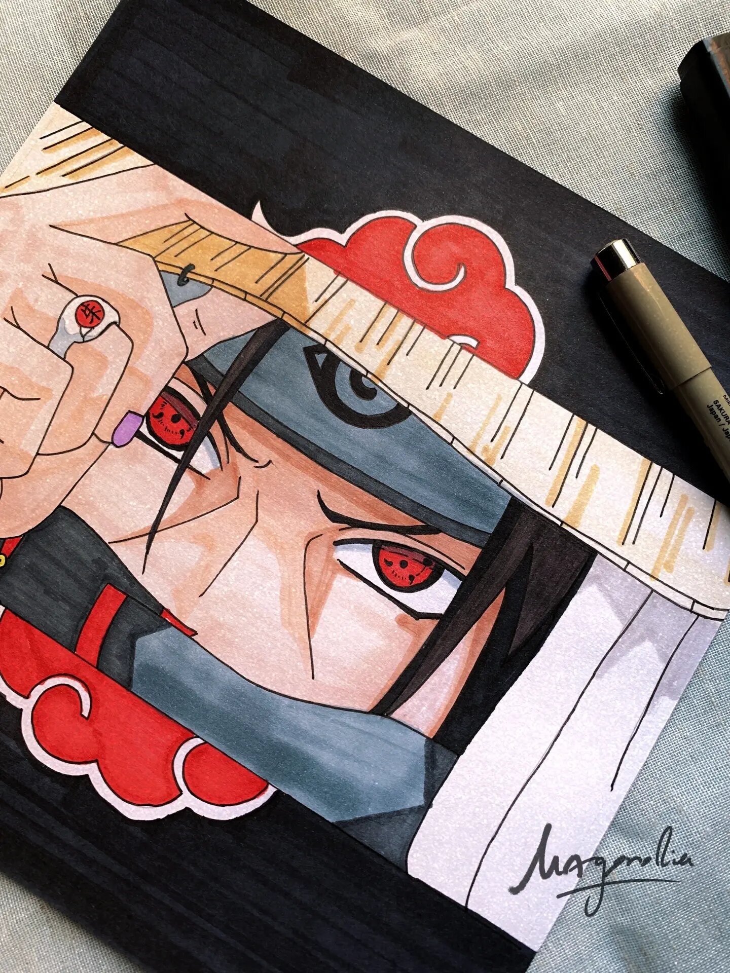 火影宇智波鼬 马克笔手绘