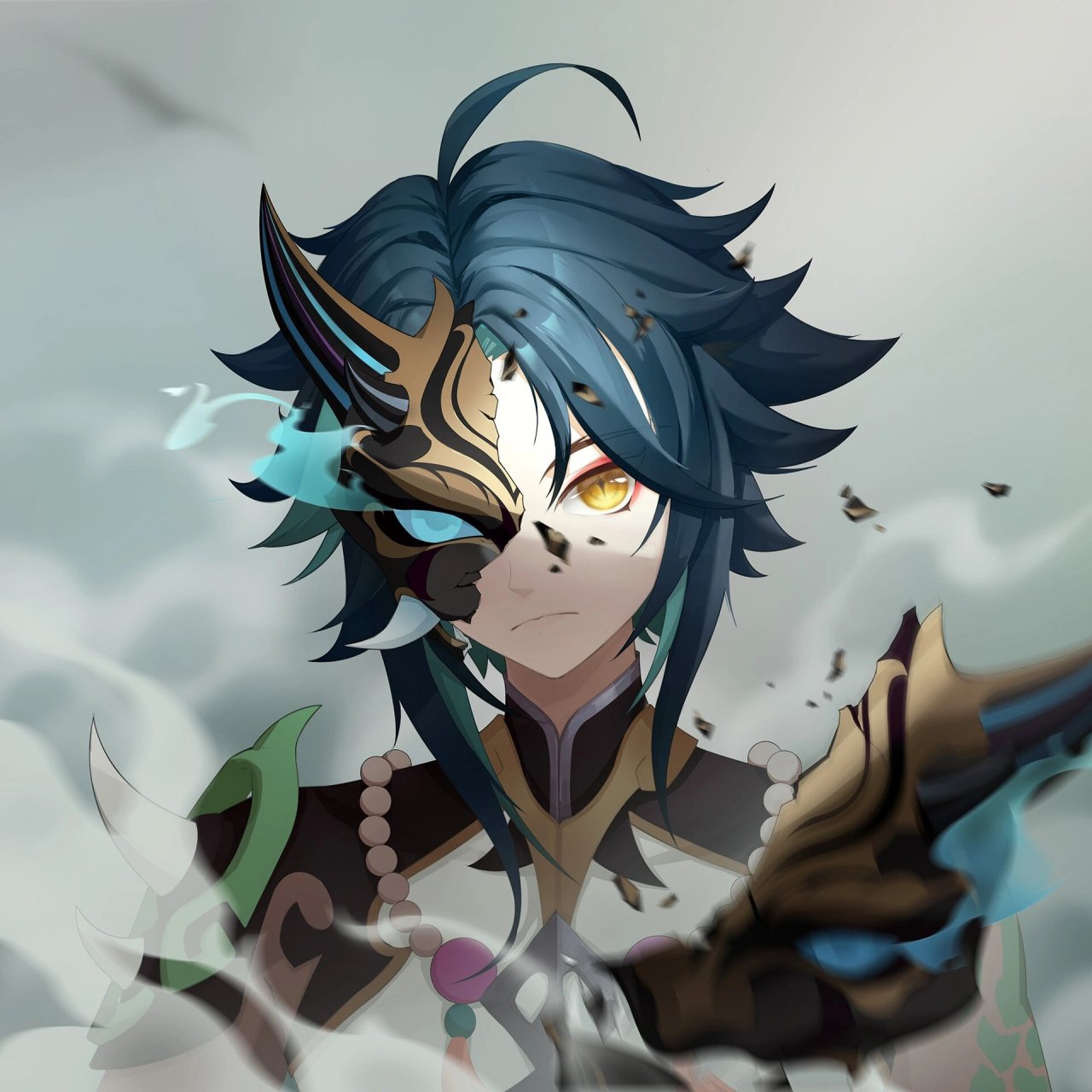 画了原神魈同人