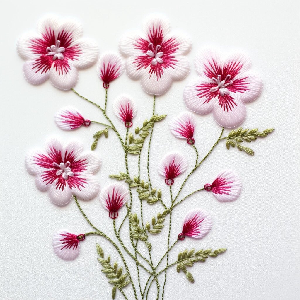 几款简单漂亮的小花刺绣,喜欢的保存哦