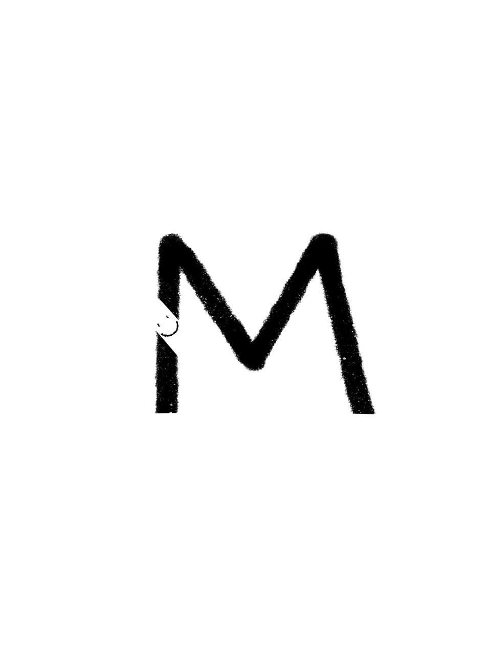 字母m96情侣头像 黑白系列,简简单单,可可爱爱m字母头像 相视一笑