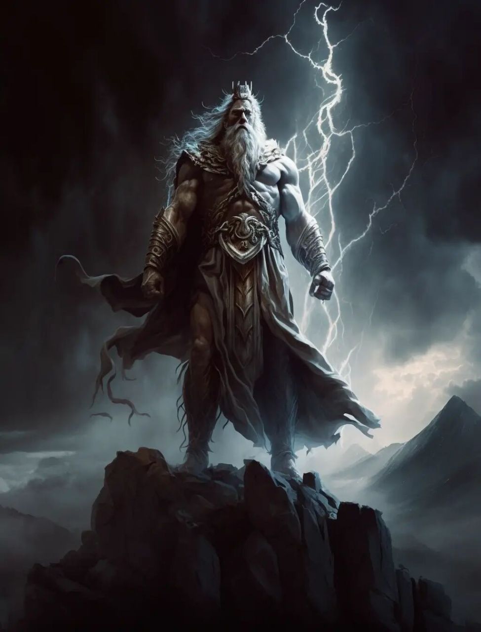 7802midjourney关键词:zeus 宙斯 宙斯是众神之王,是奥林匹斯山上