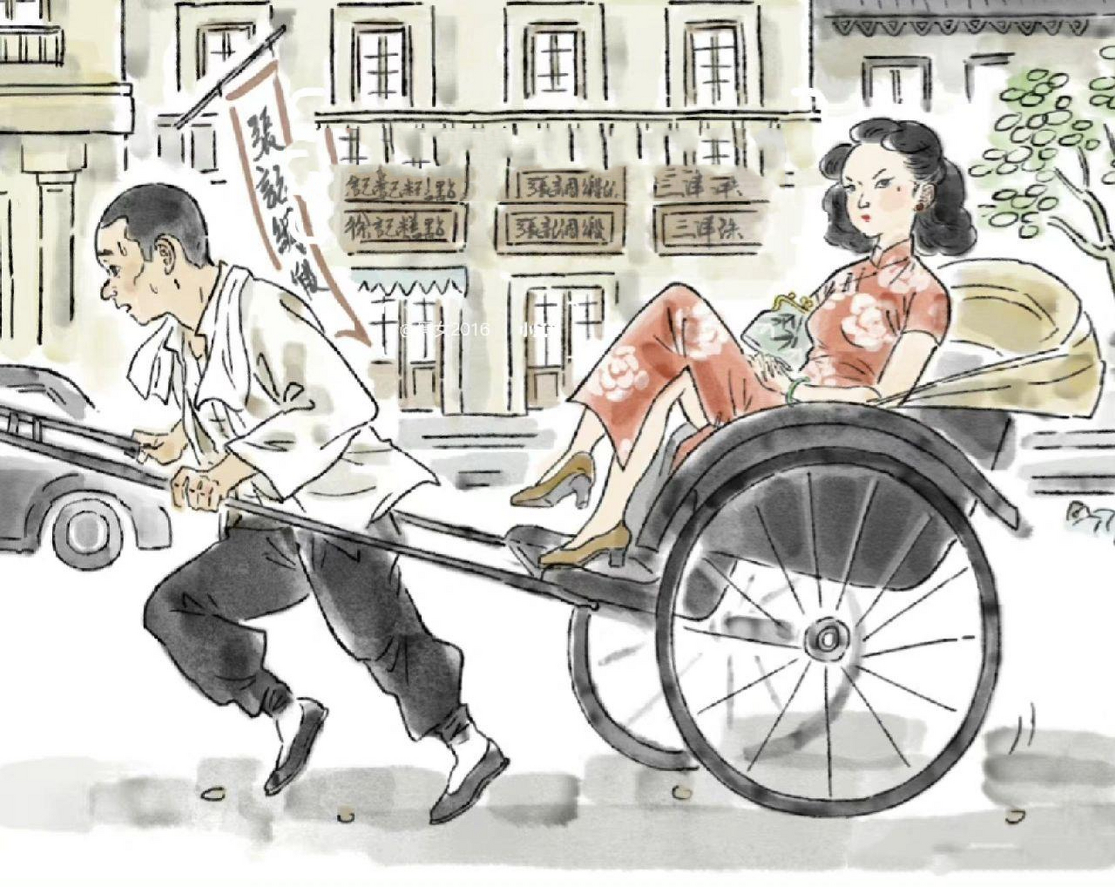 《骆驼祥子》插画试稿 给老舍先生的小说《骆驼祥子》做的插画试稿.