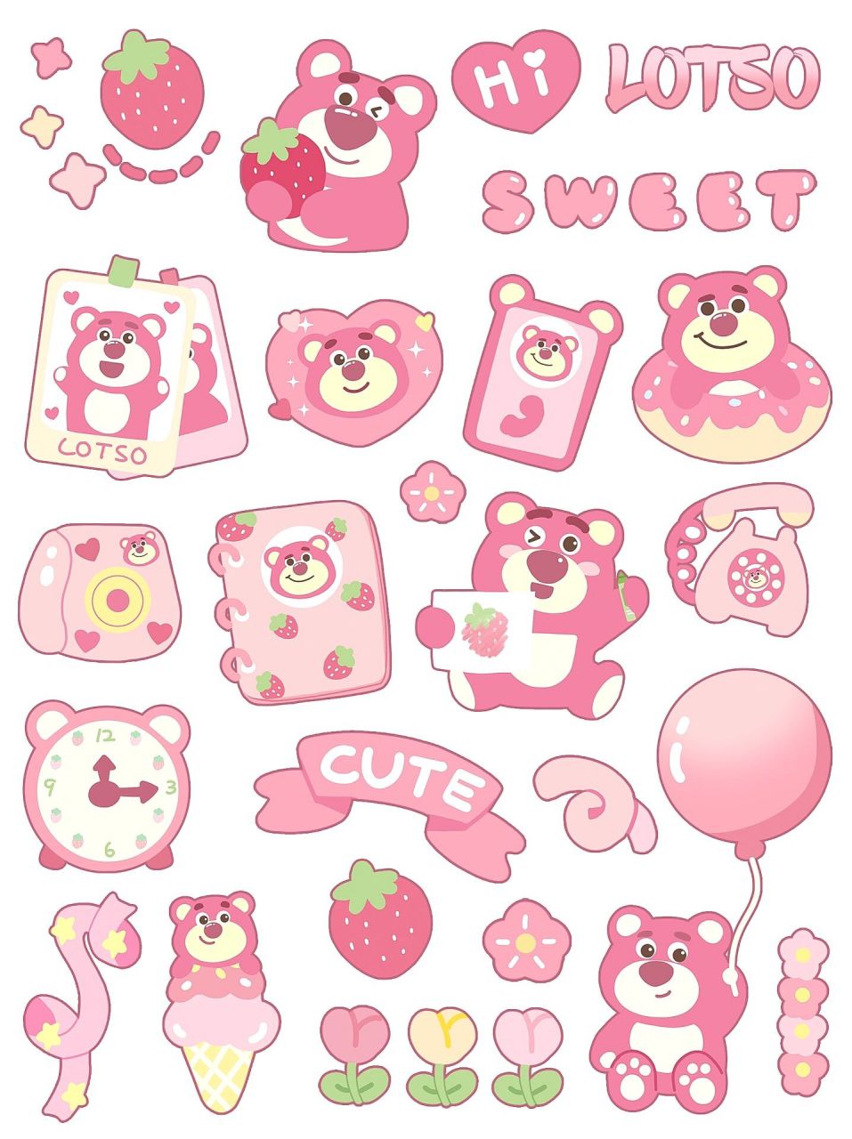 自己画的草莓熊素材,07不可以搬运,不可以商用哦