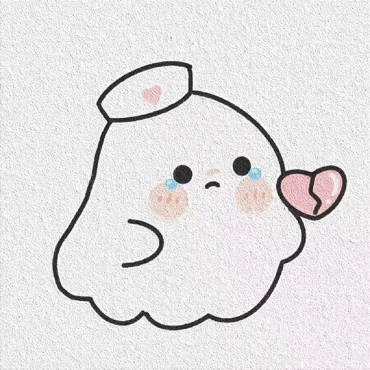 简笔画教程 伤心小阿飘,临摹自一只小阿幽