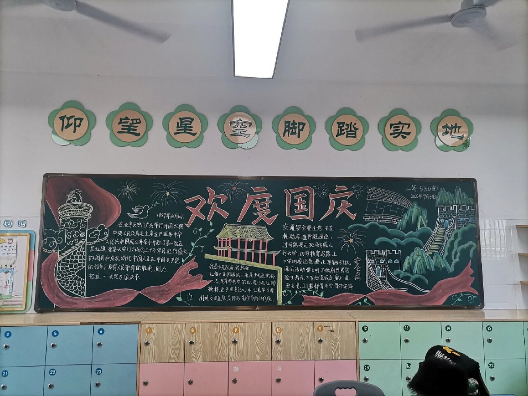 黑板报之庆国庆 东拼西凑终于画完了 超级满意 最喜欢这个华表了,我