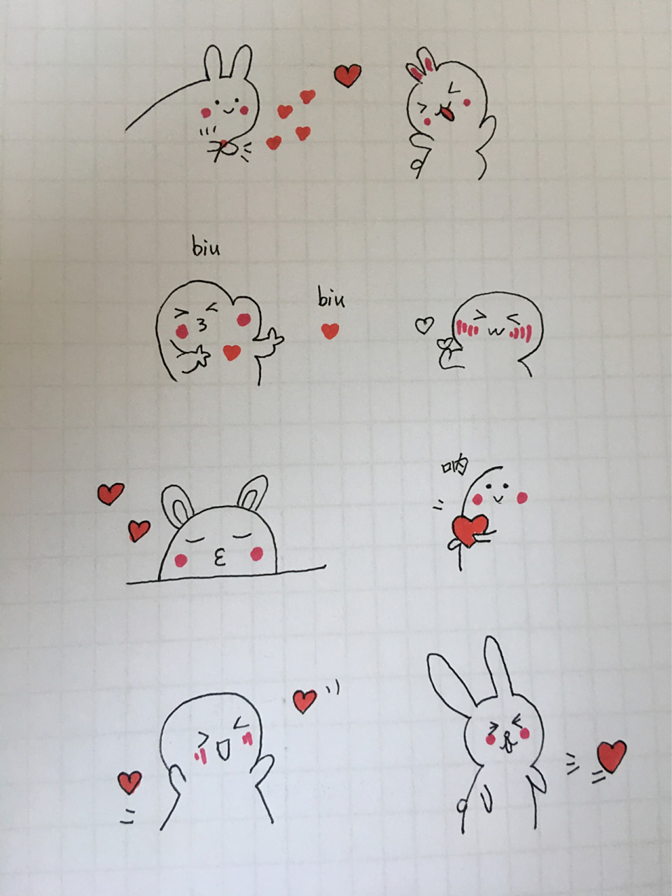 爱心7815传递简笔画 92今日份的可可爱爱 92作品临摹的欧