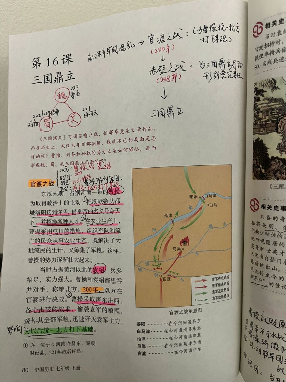 七上历史大涵课堂笔记94第16课 三国鼎立7515