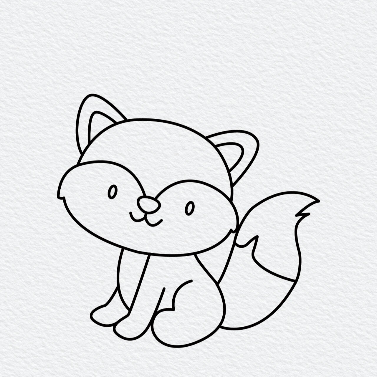 小狐狸简笔画～  今天想画一只安静的小狐狸～94 儿童节的大朋友小