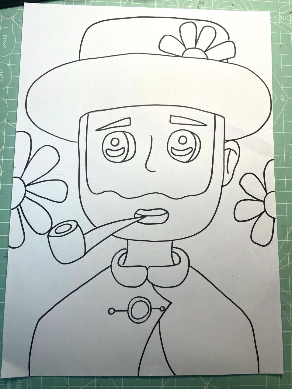 儿童画|梵高自画像 今天分享大师梵高的自画像 一定要抓住人物比例 三