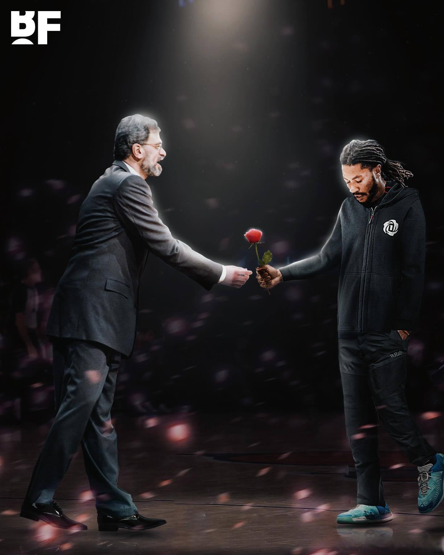 德里克-罗斯送了16束鲜花,名单包括"禅师"菲尔-杰克逊,罗斯的4名好友