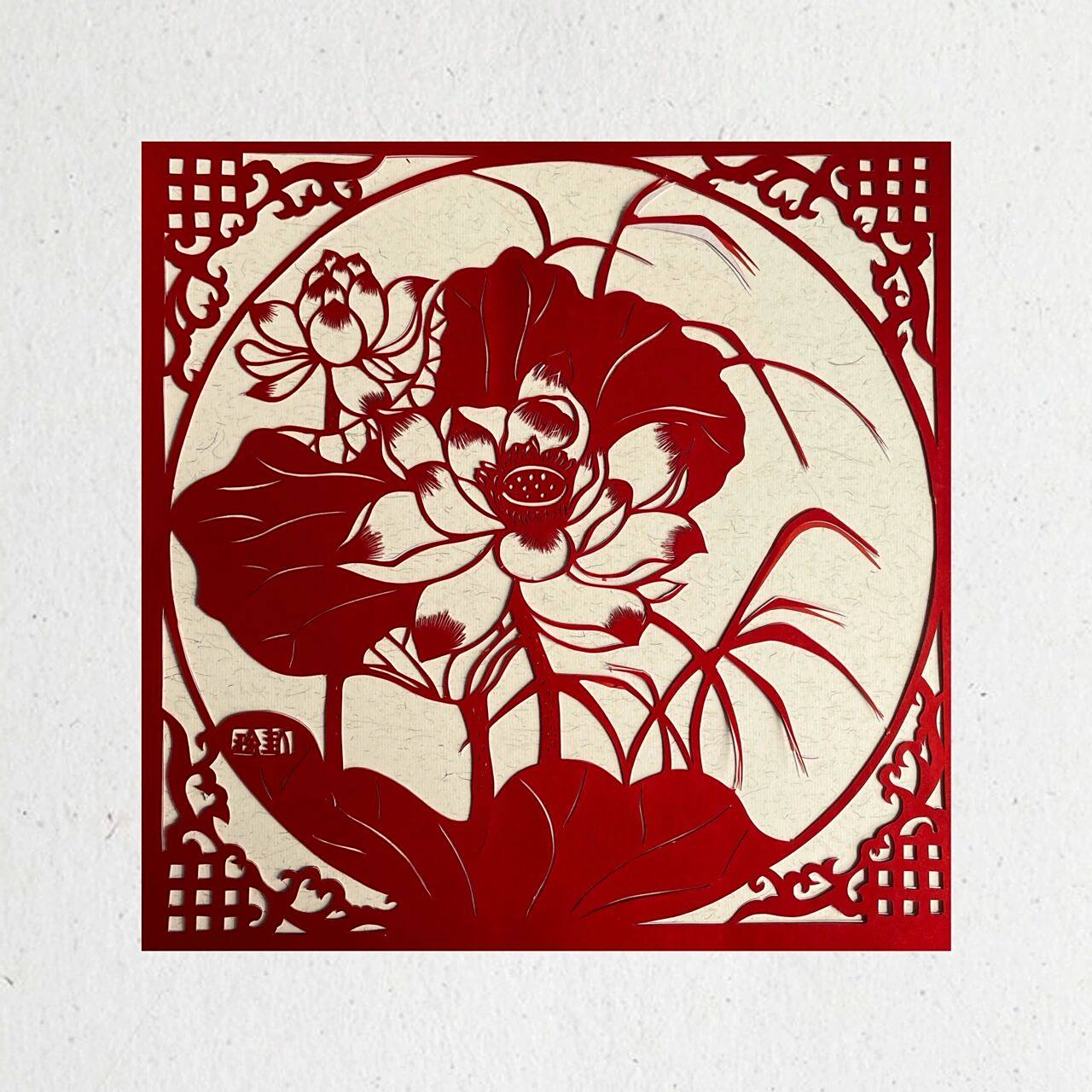 荷花剪纸组图 原创荷花剪纸组图告别夏日91