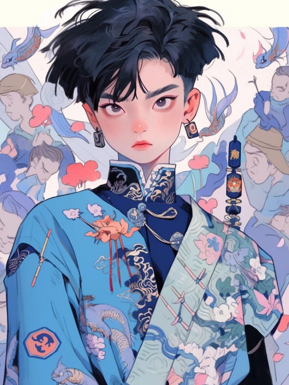 中国风男生动漫头像壁纸|蓝色系97