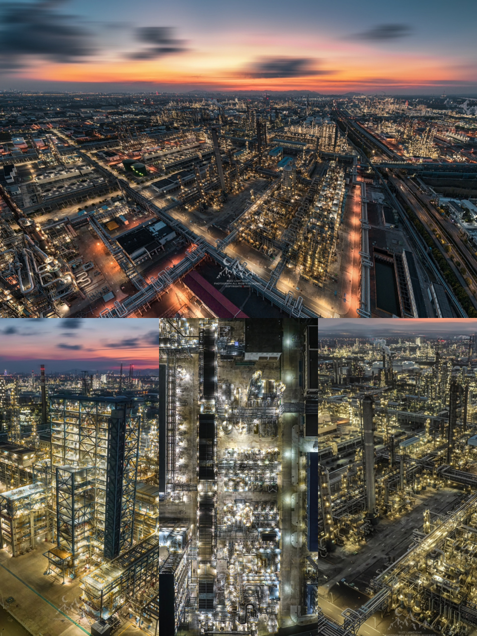宁波丨中国石化镇海炼化晚霞震撼夜景 大江大河2拍摄取景地宁波镇海