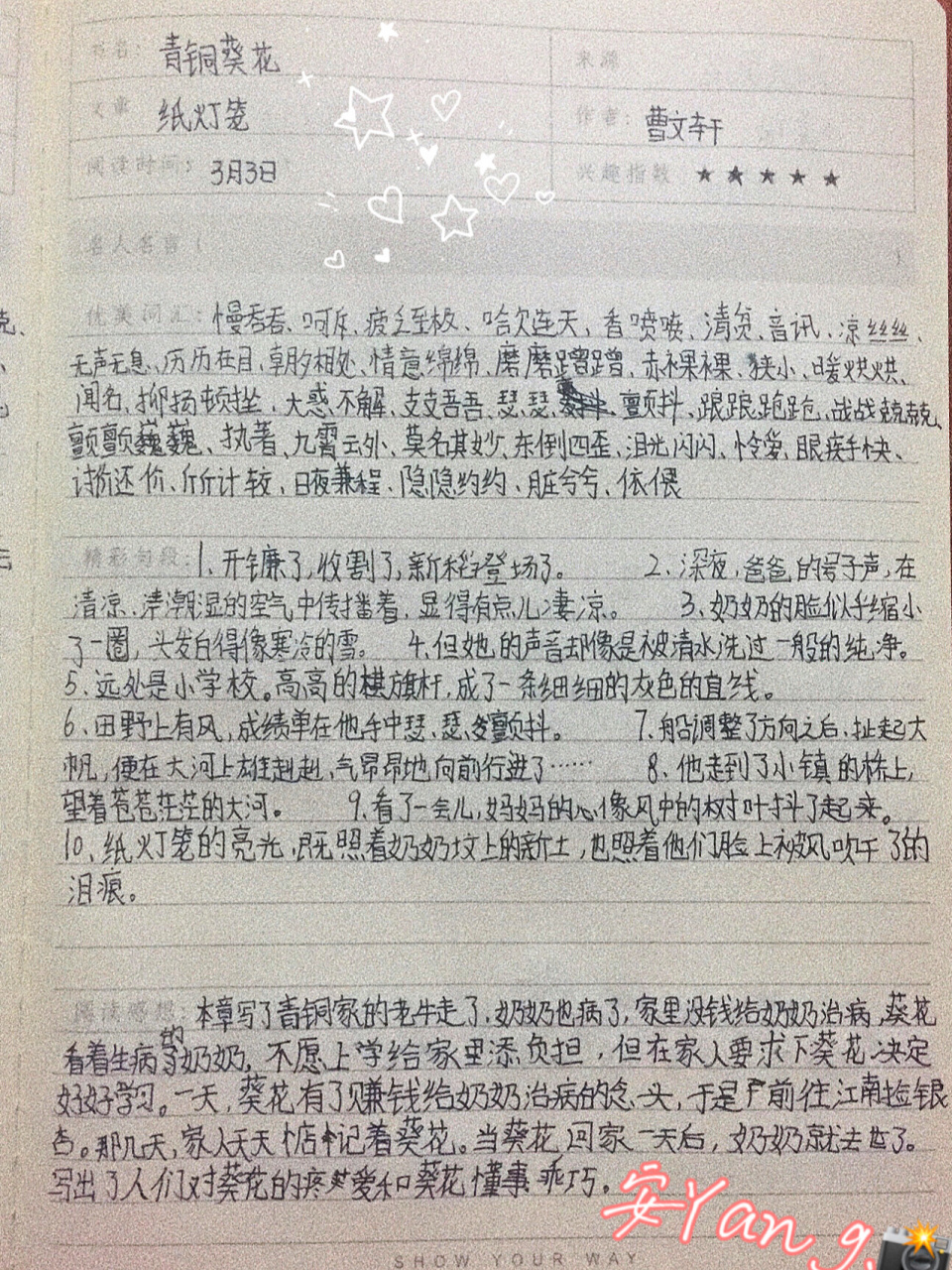 《青铜葵花》读书笔记(完)
