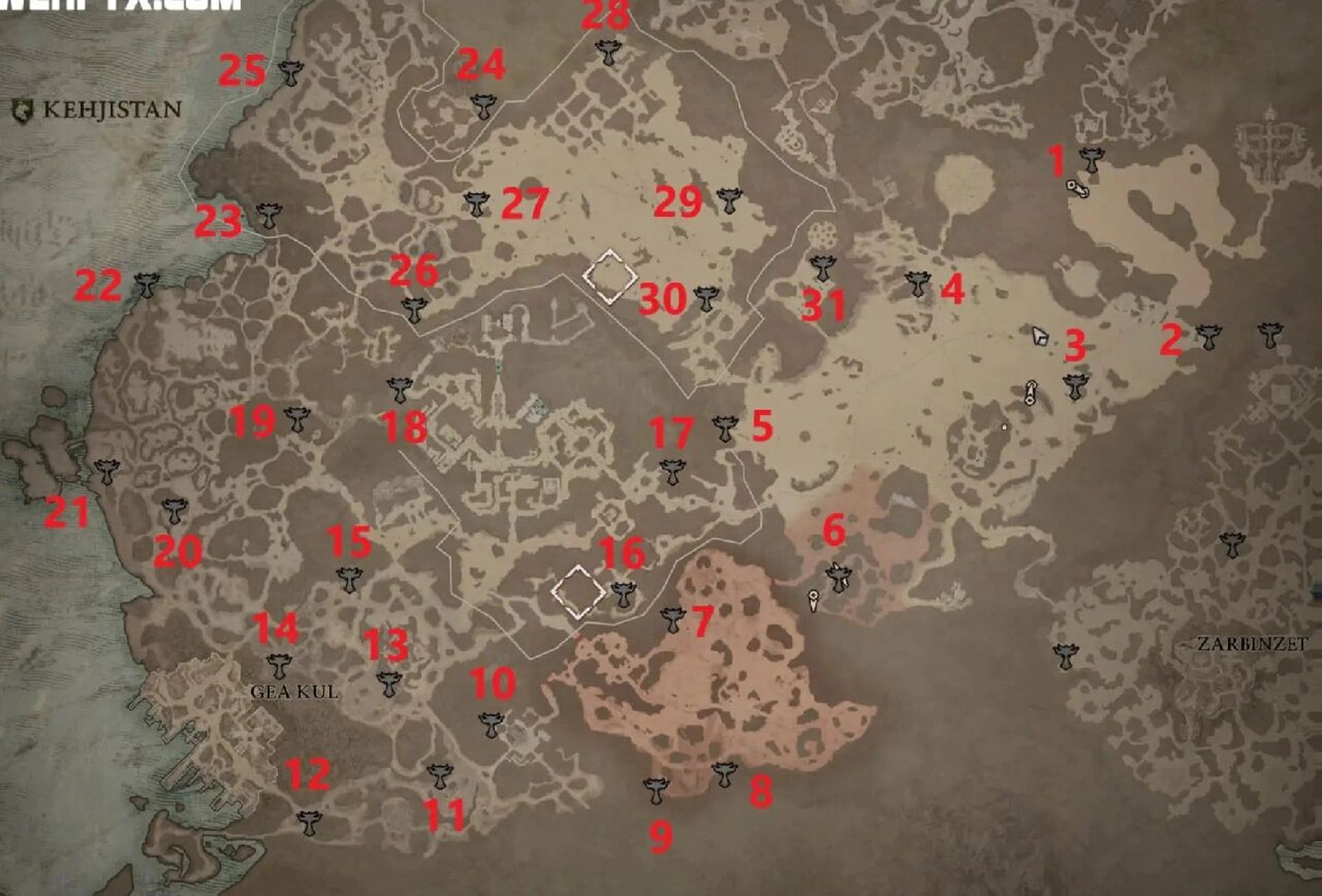 莉莉丝祭坛全坐标分享 跑了一天的莉莉丝祭坛 找了很多攻略,把好用的