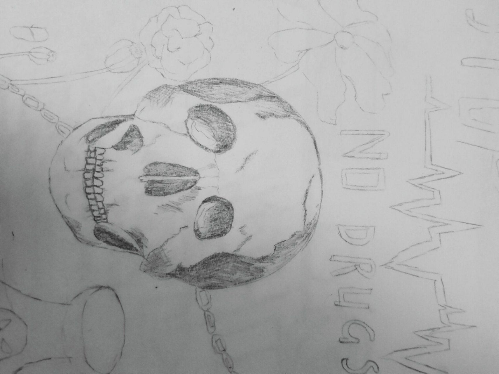 骷髅:禁毒 今天又是一个手抄报,关于禁毒的.