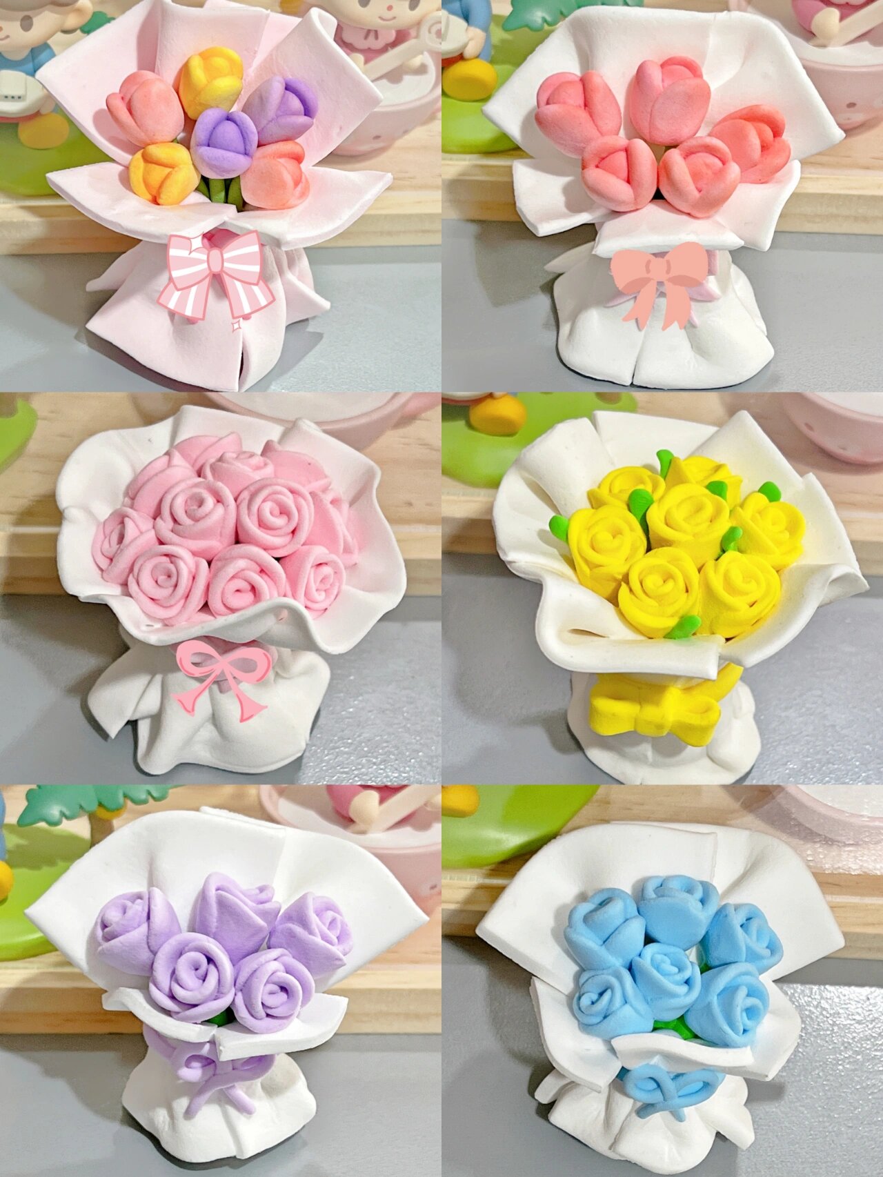粘土小花束98|彩色的浪漫花束03
