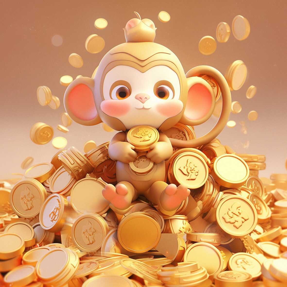 十二生肖发财头像—猴