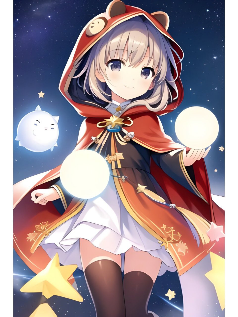 可爱戴兜帽的小萝莉女孩,动漫二次元绘画 #西安随手拍#0202#二