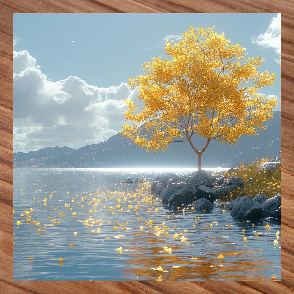 金树映波 金水粼粼能量头像闪耀 🌿💫 金树傲立湖畔,璀璨光辉洒满