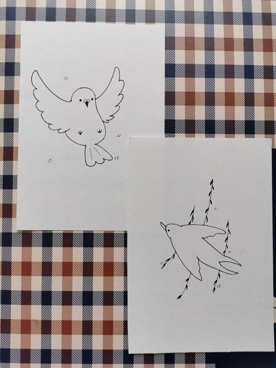 简笔画95-96针管笔手绘 自由飞翔的鸟儿 简笔画95-96针管笔手绘 自由