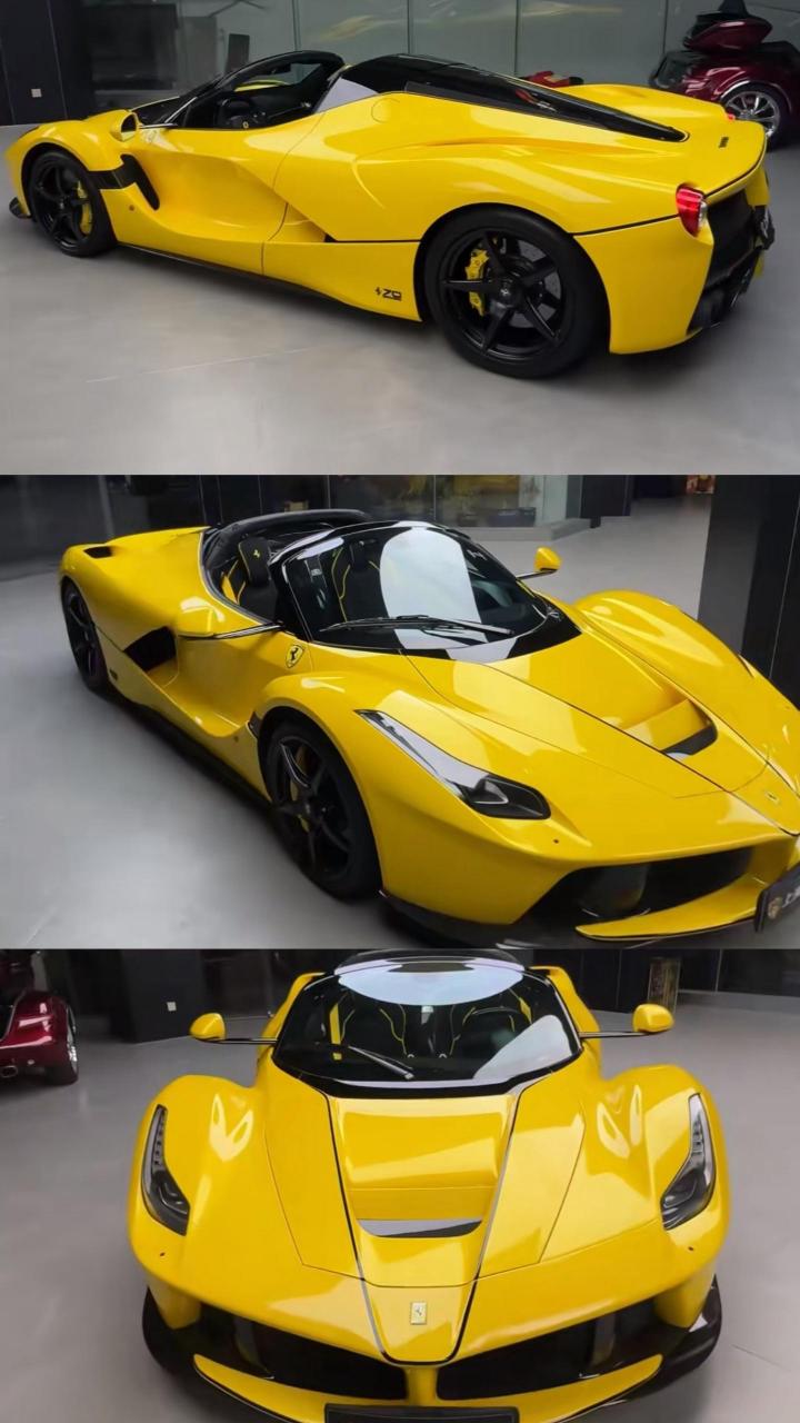 曾经属于上海百亿发的黄色法拉利拉法敞篷已到达上海博豪超跑