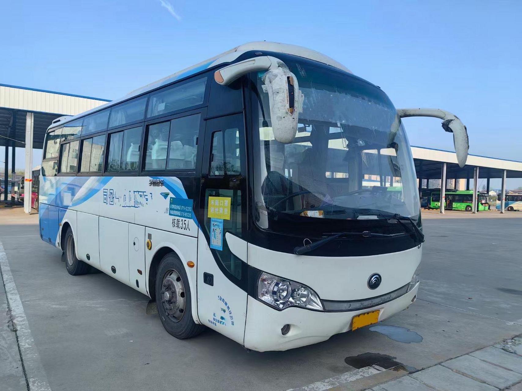 35座宇通6858!公路客运,玉柴四缸200马力,国四排放,空调,钢板,轮胎新