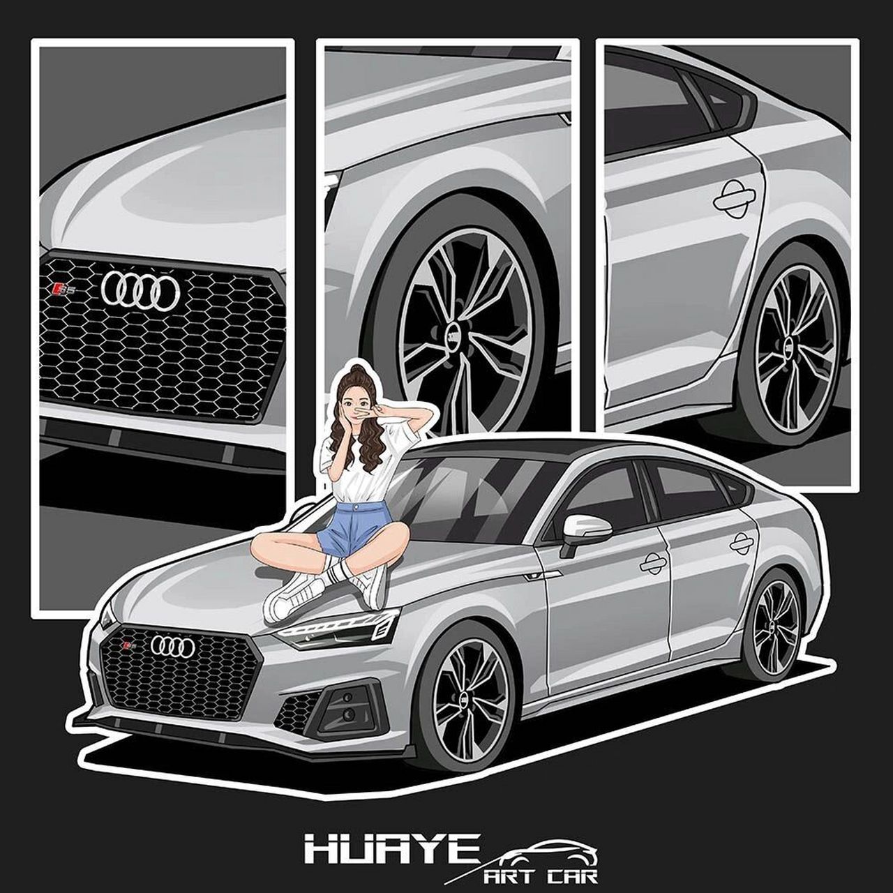 都是美女来画车手绘头像 女生适合开什么车呢?suv,轿车,跑车.