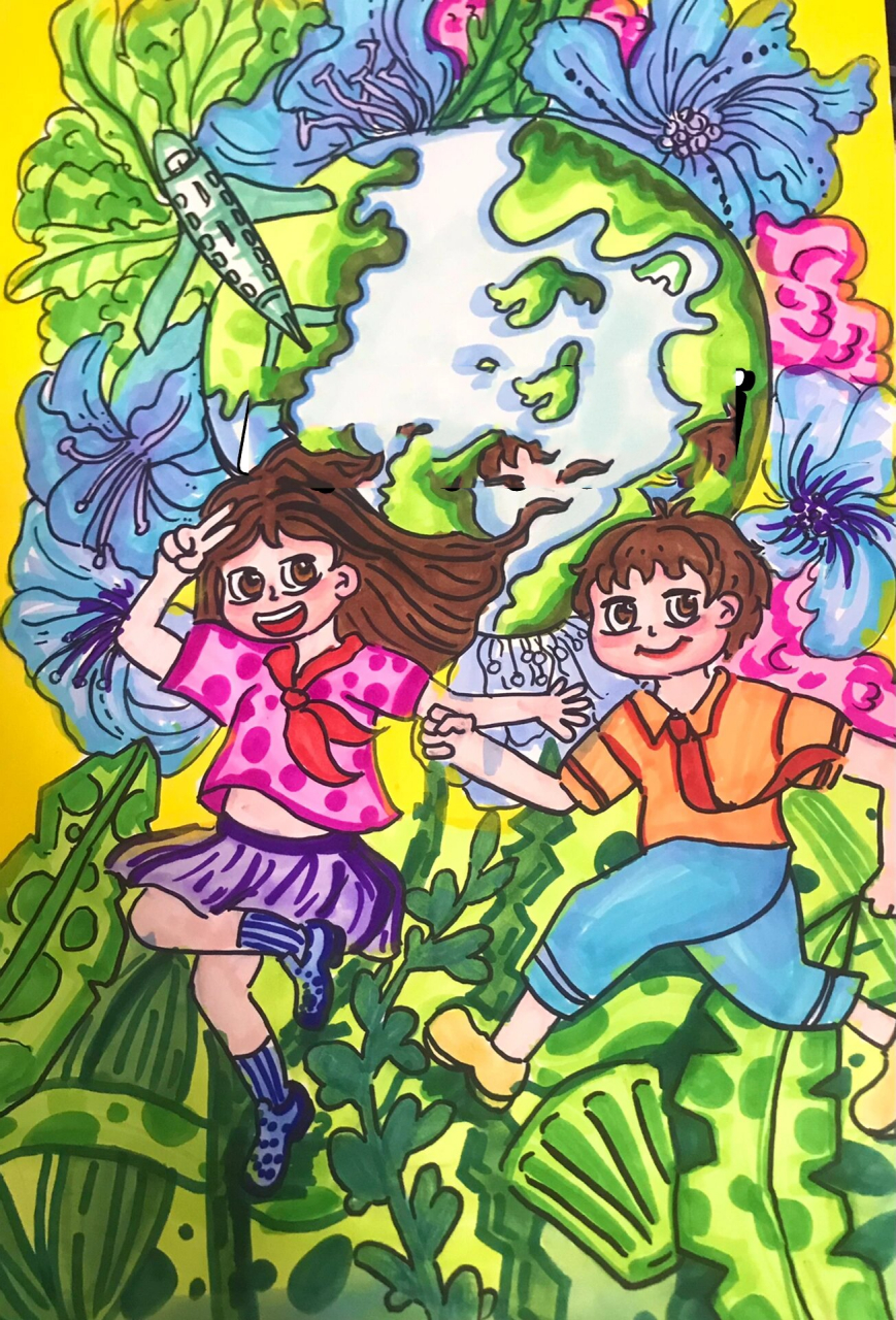 走一单《积极向上》主题绘画 真的不要太便宜公主王仔请下单!