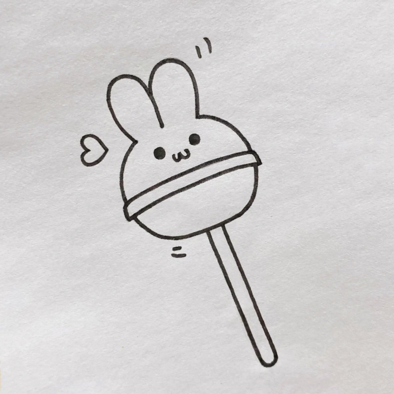 兔兔棒棒糖简笔画教程
