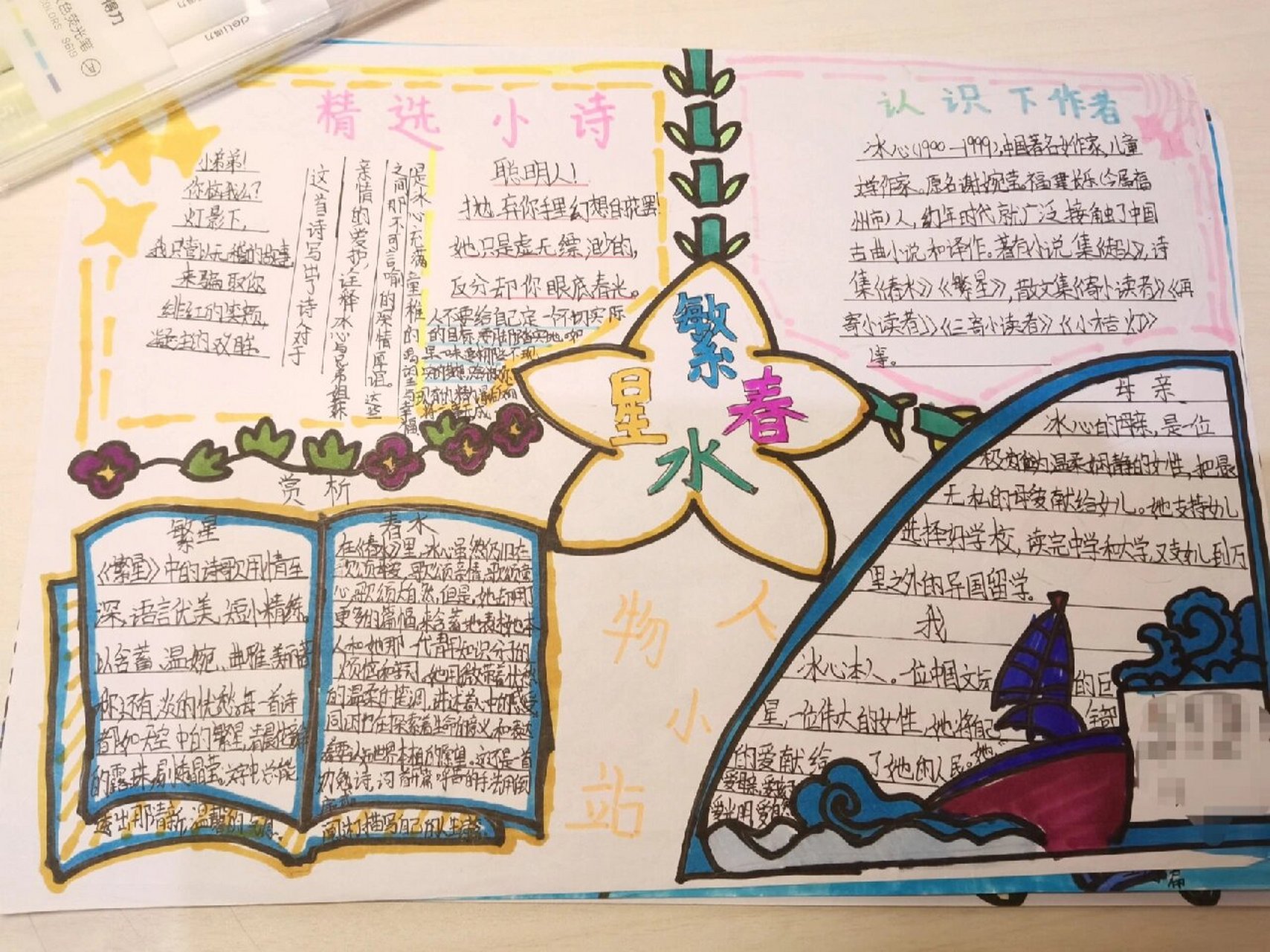 《繁星春水》手抄报②