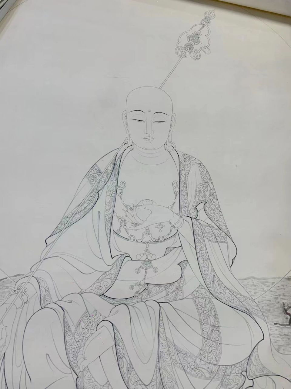 顾老师新作～地藏王菩萨 地藏王言:我观南阎浮提众生,举心动念,无不是