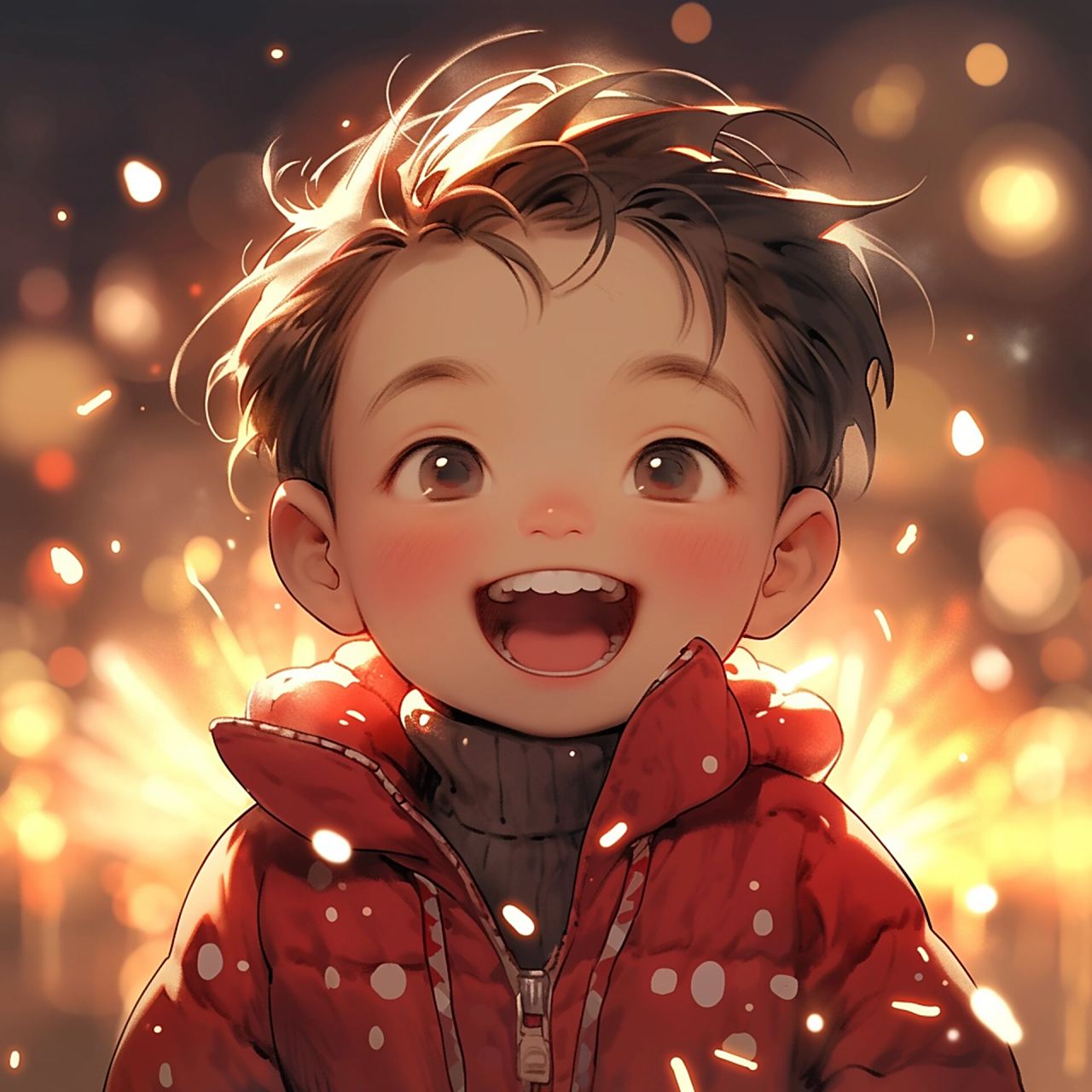 新年头像 2024新款 微信男生头像 烟花