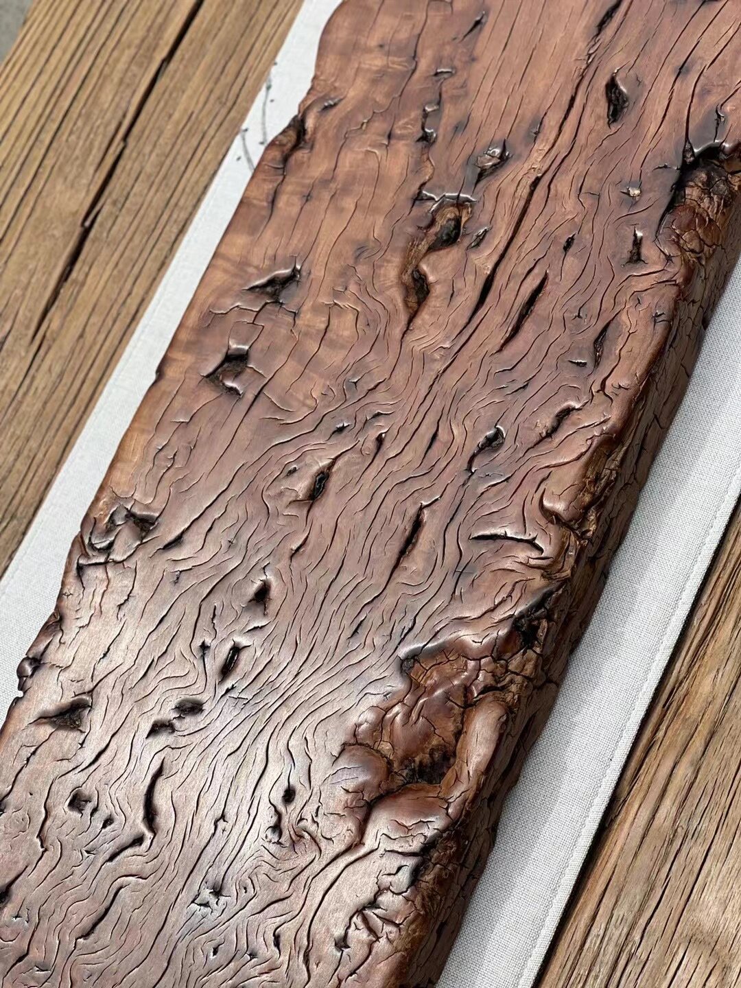 最后一块绝品大尺寸枣木板~双面老包浆纹理