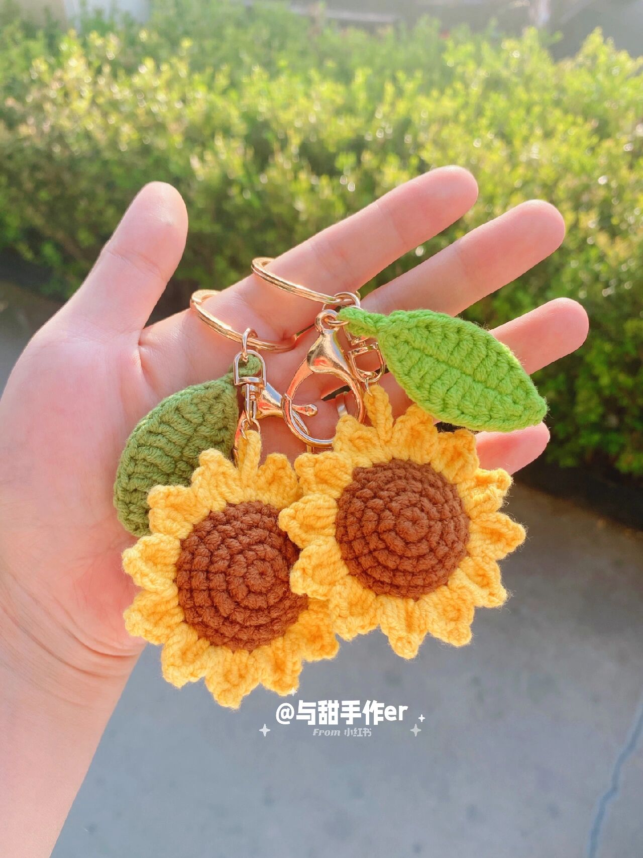 教师节| 向日葵毛线钩织挂件钥匙扣(附图解