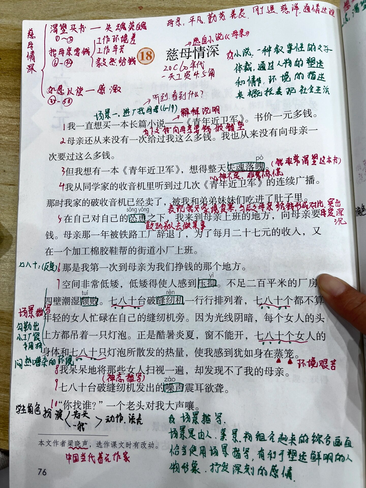 《慈母情深》课文批注图片