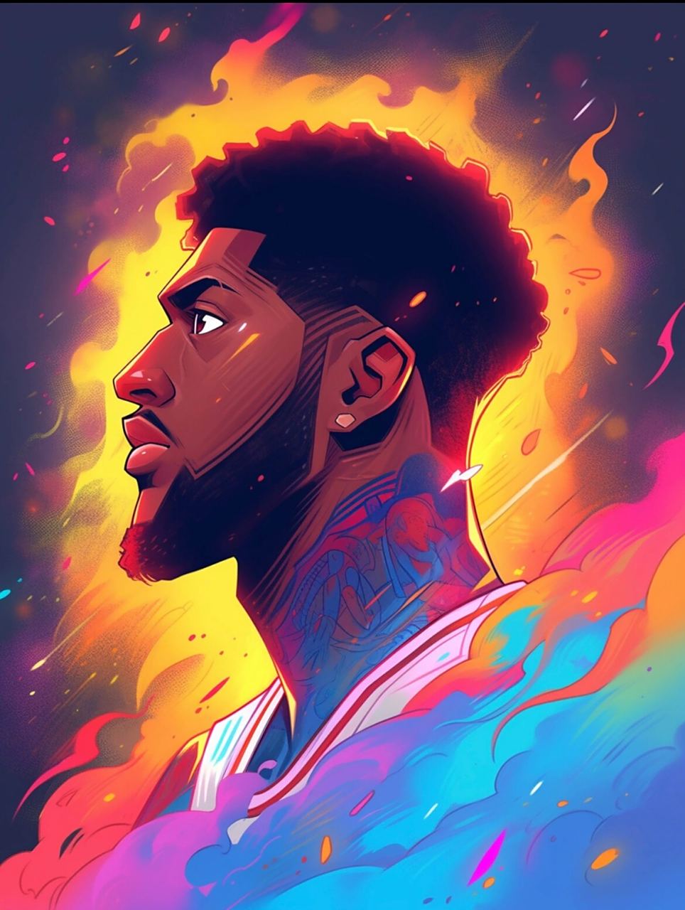 pg泡椒 保罗乔治 超清nba壁纸 极致的漂移打法 创作灵感:融入缤纷色彩