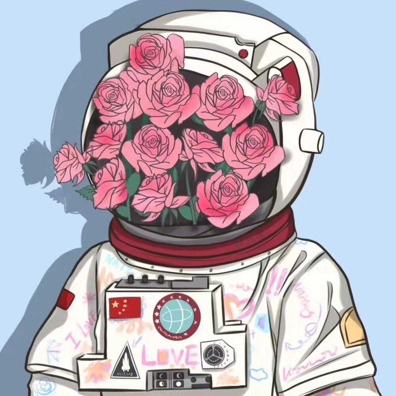 粉色太空人头像图片